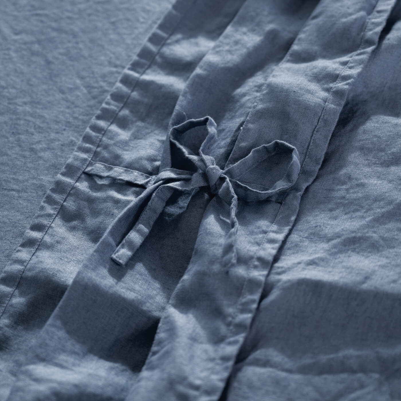 Denim Blue French Linen 40cm Deep Fitted Sheets - Image 3
