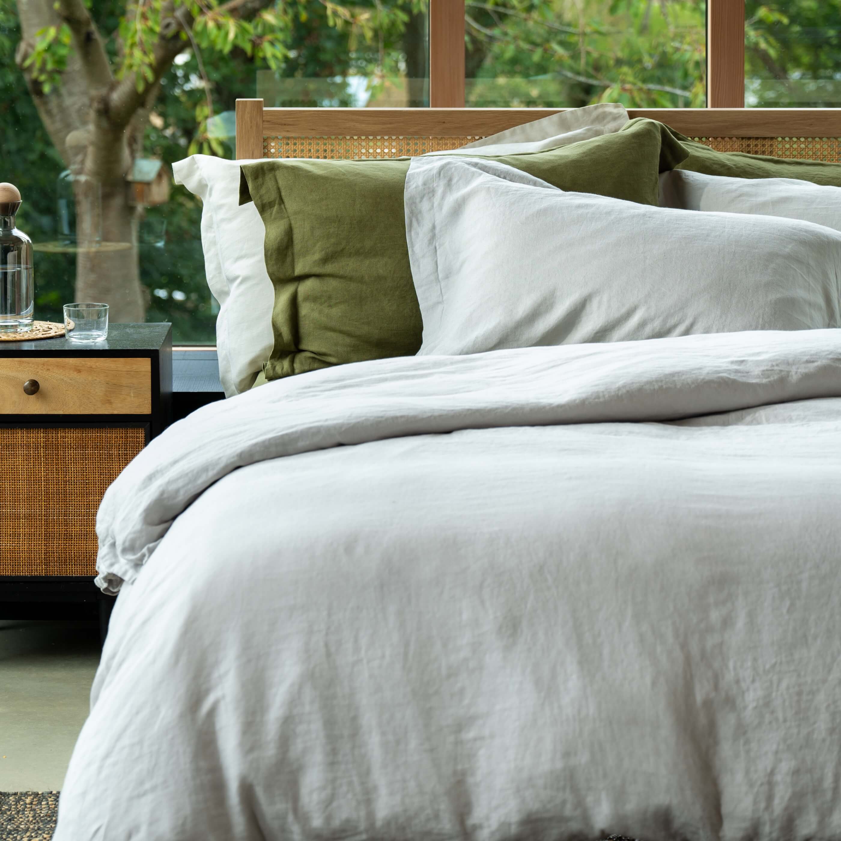 Light Grey French Linen 40cm Deep Fitted Sheets - Image 4