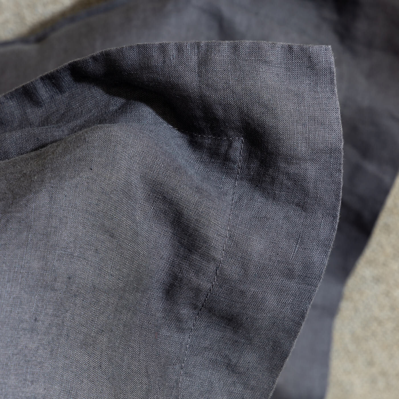 Midnight Grey French Linen 40cm Deep Fitted Sheets - Image 7