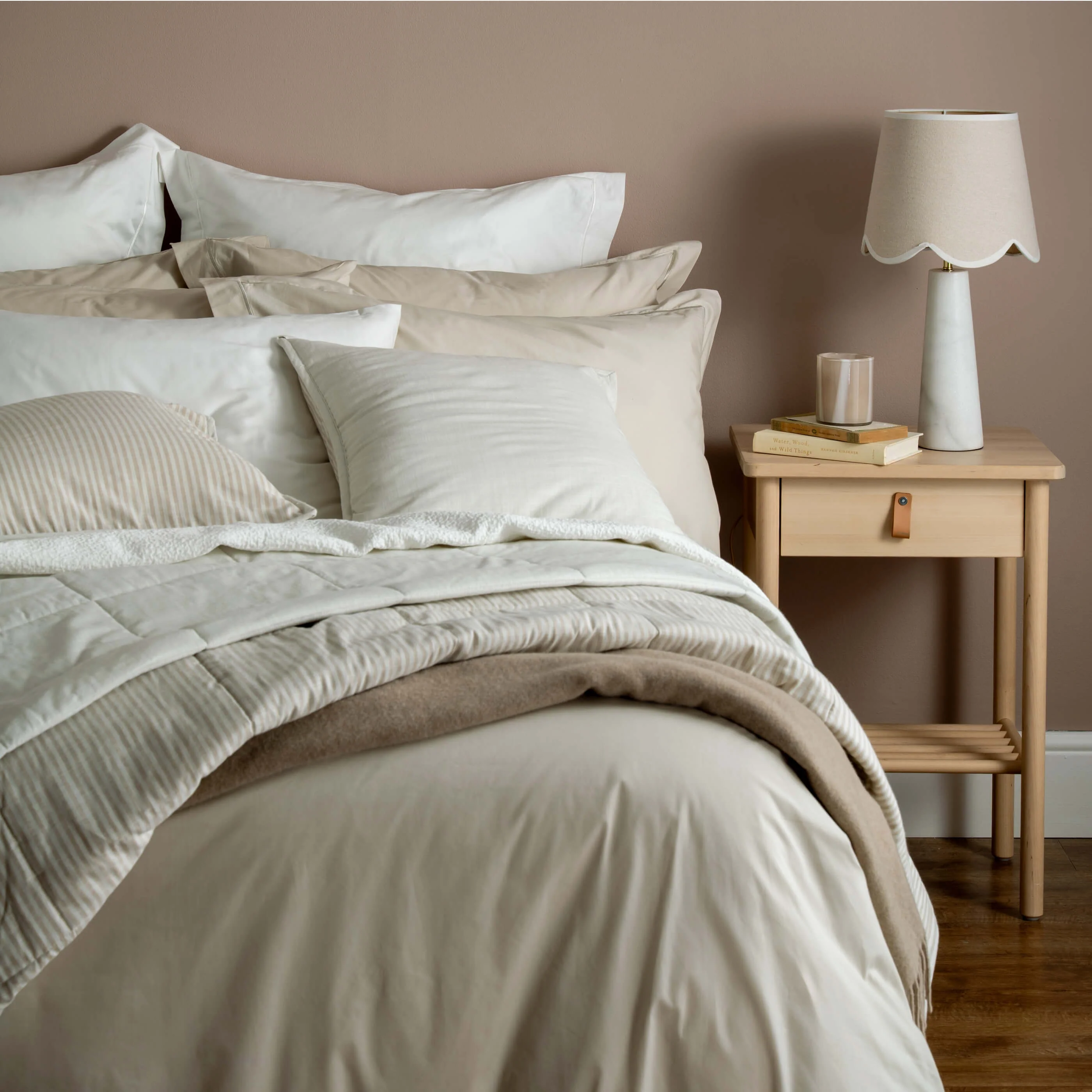 Natural Linen Look Bedspread & Cushions - Image 5